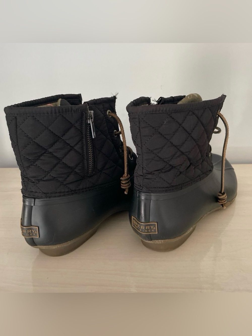 Sperry Black Saltwater Quilted Womens | Rain | Snow | Duck Boots Size 10 - Picture 11 of 12